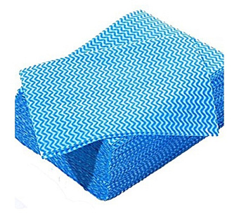 Полотенце одноразовое сложенные Спанлейс Эконом 45*90см Голубые волна, 50шт