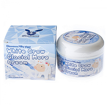 Elizavecca Крем для лица воздушный - Milky piggy white crow glacial more cream, 100г