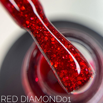 Sova De Luxe Red Diamond 01 гель-лак, 15мл.