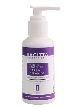 Sagitta Крем-уход с церамидами для очень сухой и чувствительной кожи стоп Care&Ceramide, 100мл