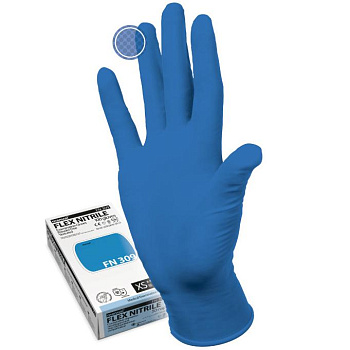 Перчатки MANUALFN-309-S FLEX NITRILE нитриловые неопудренные Синий
