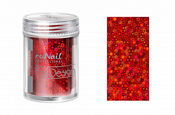 RuNail Дизайн для ногтей: фольга (красный, голографический), 1,5 м