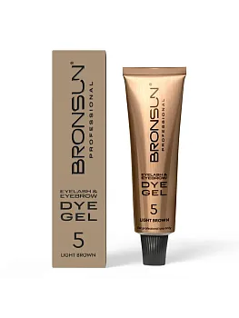 Bronsun Краска для ресниц и бровей Cветло-коричневый №5, 15мл