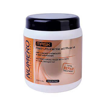 Brelil NUMERO OAT Крем-маска восстанавливающая с вытяжкой из Овса, 1000мл