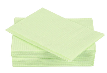 Салфетки ламинированные 33х45 см., 2-х слойные, рифленая бумага/полиэтилен, салатовые, 500 шт в уп